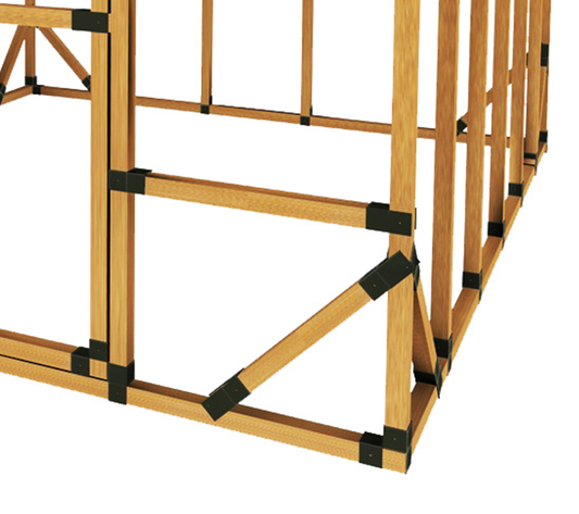 Extra angled corner bracing